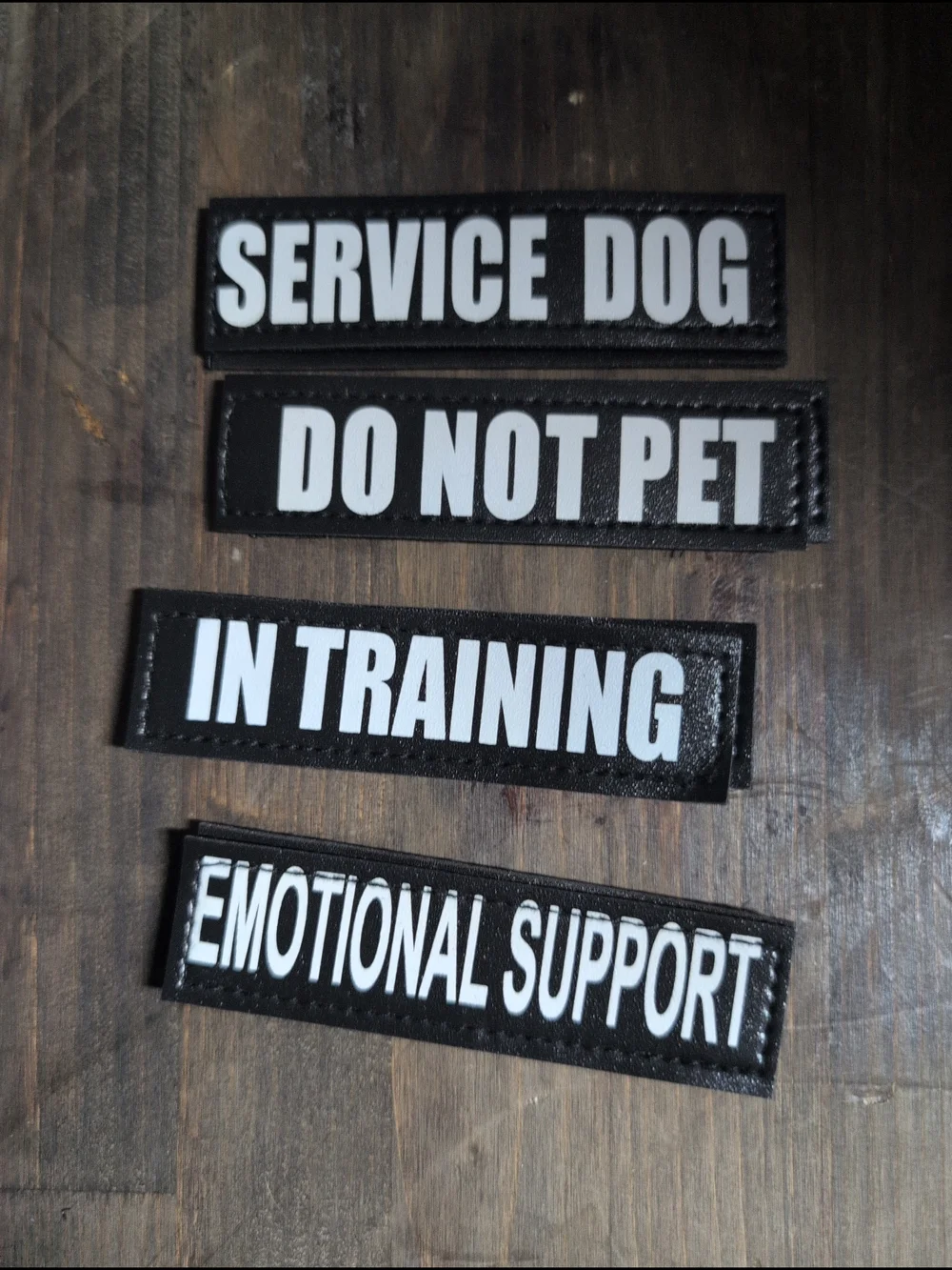 Black Service Dog & Support Patch Set for Harnesses